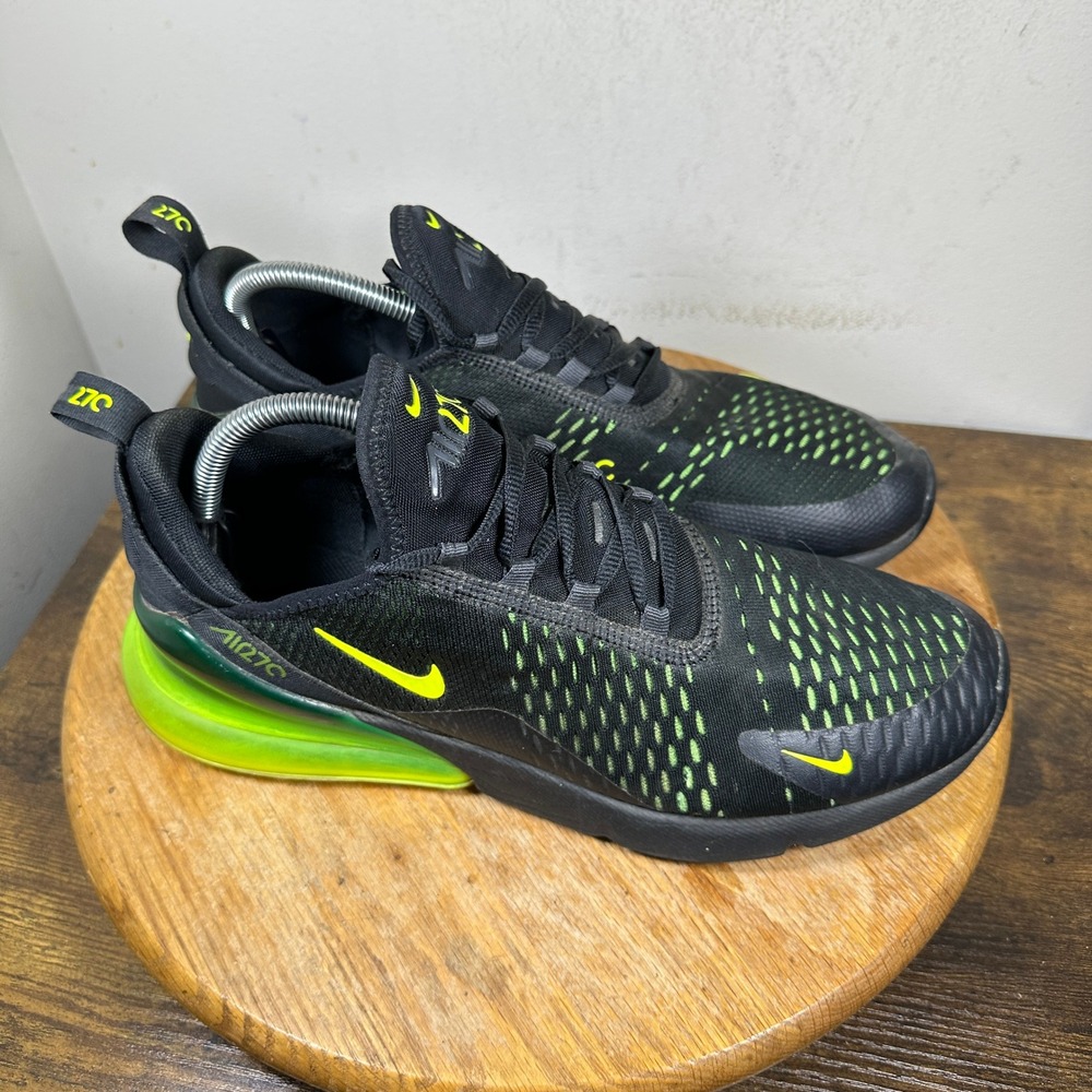 Nike Air Max 270 Black Volt Mens Lifestyle Sneakers AH8050-017 Size 10.5